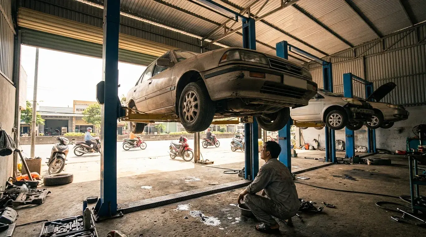 Garage Bốn Cầu — Sửa xe Nhật, Hàn. Quay video chỗ hỏng gửi Zalo trước khi làm